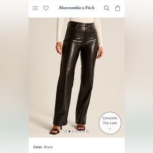 NWT: Abercrombie Vegan Leather 90s Curve Love pant in Black
